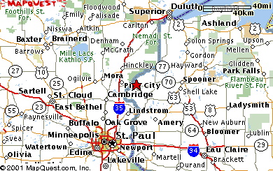Map to Grantsburg